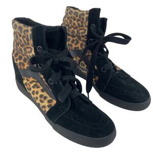 Vans Off The Wall Sk8-Hi Women's Leopard Hidden Wedge Sneakers Size 9.5 Preowned